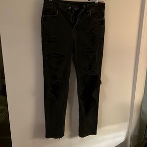 American Eagle Mom Jean, Ripped, Black, Size 4